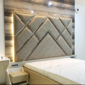 Quilted bed with high back panel